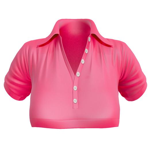 EVIE - ActiveBabe - Polo Crop Top - Fucsia