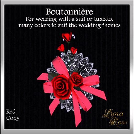 Boutonniere 2 Red - ADD to unpack