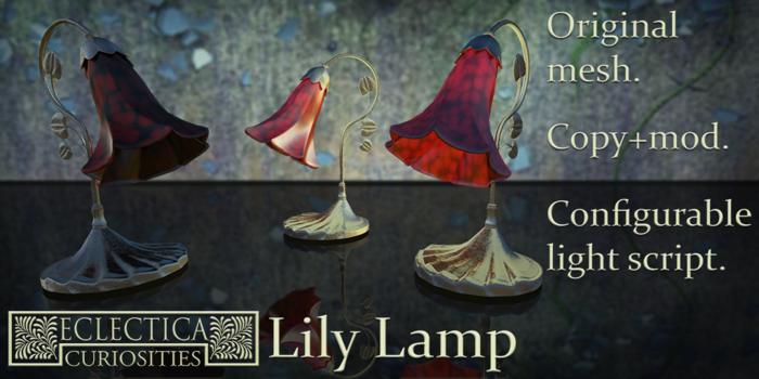 Eclectica Curiosities Lily Lamp-red