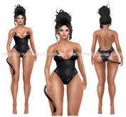 Blueberry - Energy - Catsuit - Maitreya  *Black* RARE