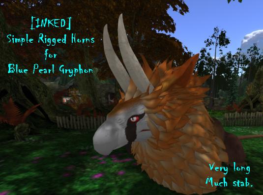 [INKED] Blue Pearl Gryphon Simple Horns