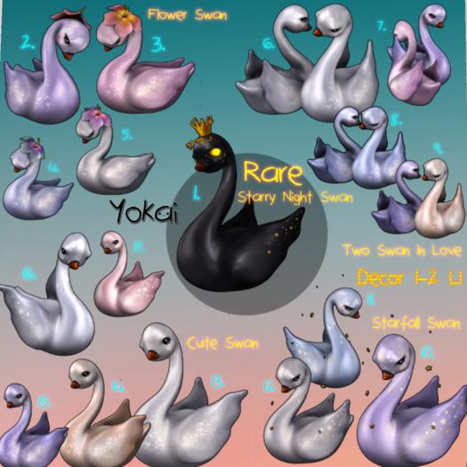 1. YOKAI -  Lake - Starry Night Swan RARE