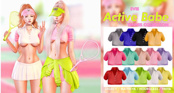 EVIE - ActiveBabe - Polo Crop Top - Fatpack