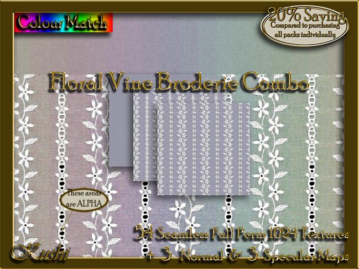 Floral Vine Broderie Combo Textures