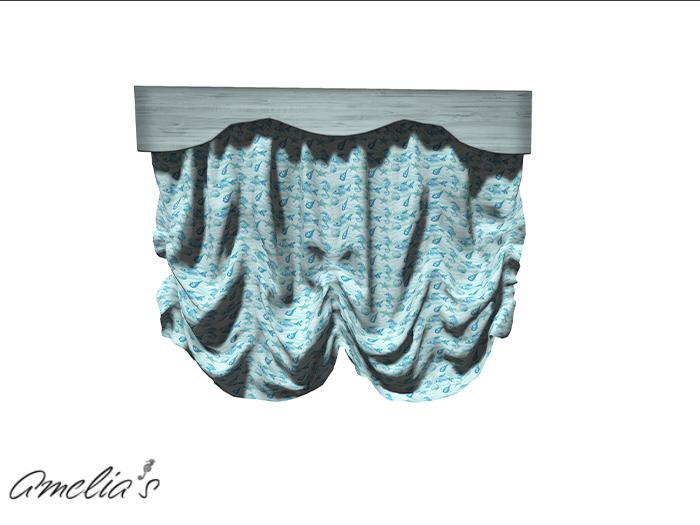 Amelia's Ruffled Window Dressing (Seahorse/White) Boxed