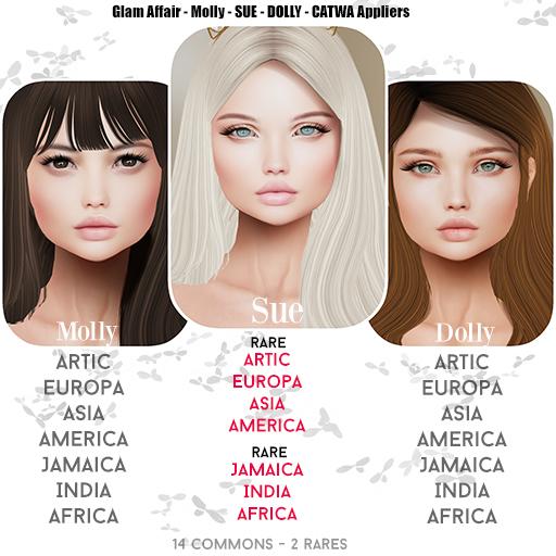 Glam Affair - Dolly - Catwa Mesh Head Applier - America