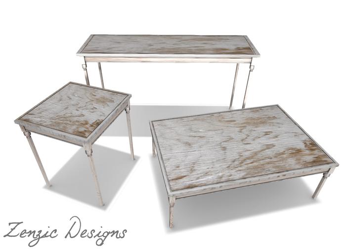 {ZD} Shabby Chic Table Set