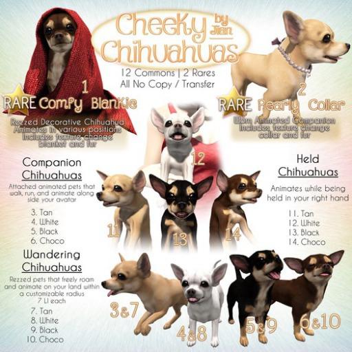 JIAN Cheeky Chihuahuas BOX 2. Pearly Collar Companion RARE