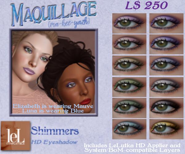 Maquillage Shimmer Eyeshadows (add to unpack)