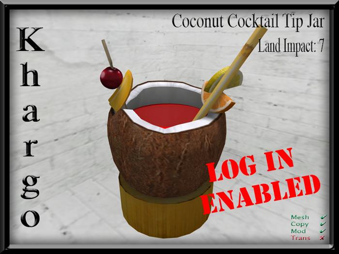Khargo: Coconut Cocktail Tip Jar - Log In Version for Clubs / Employees / Split Tips