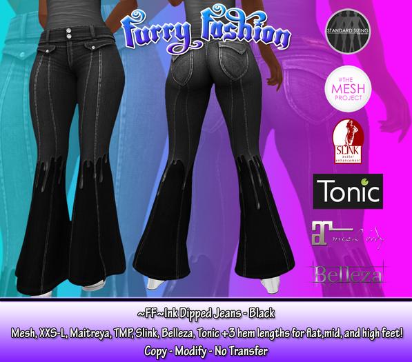 ~FF~ Ink Dipped Jeans - Black