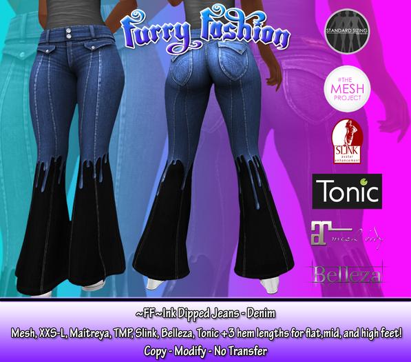 ~FF~ Ink Dipped Jeans - Denim