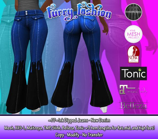 ~FF~ Ink Dipped Jeans - New Denim