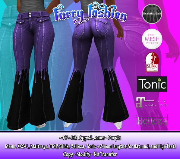 ~FF~ Ink Dipped Jeans - Purple
