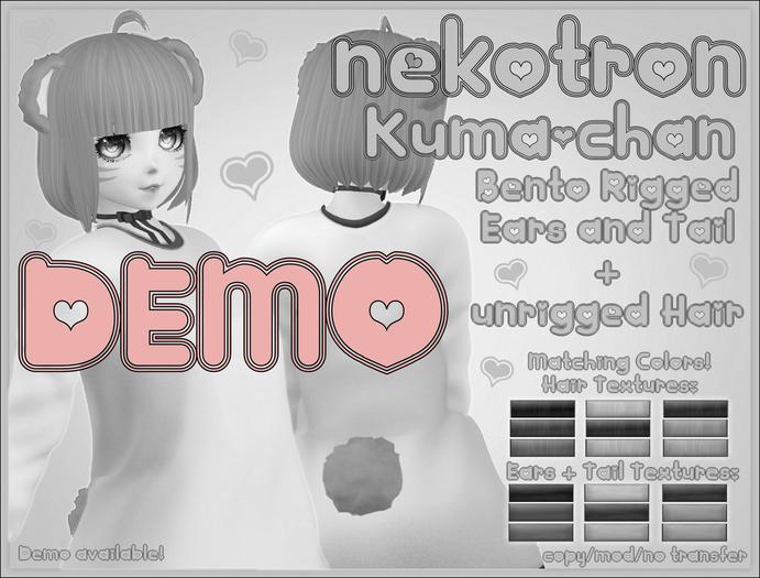 [Nekotron] Kuma-chan (Bento Ears + Tail and Hair) DEMO