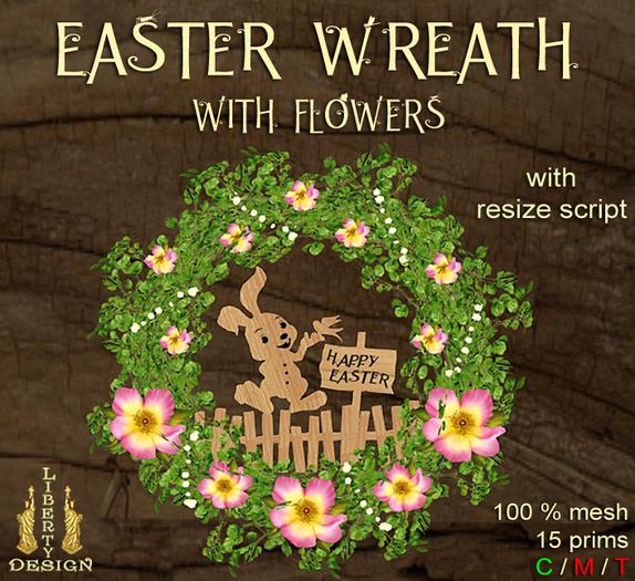 Easter Wreath with Flowers / resizeable / mesh V4 (boxed)