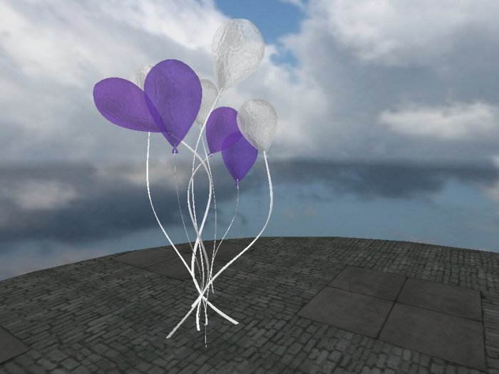 Lower Prim Balloons - muted Violet/white -(mod/copy)