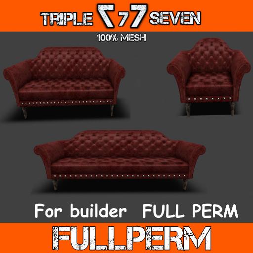 TRIPLESEVEN arm chair/loveseat/Sofa/ RED