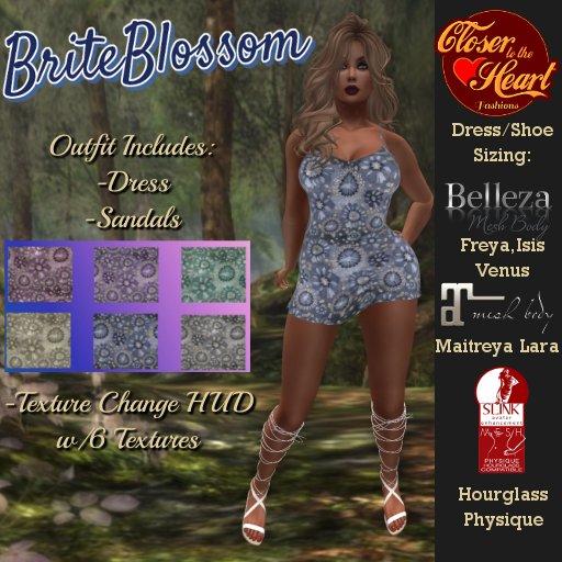 BriteBlossom Dress Outfit w/Texture Change HUD**
