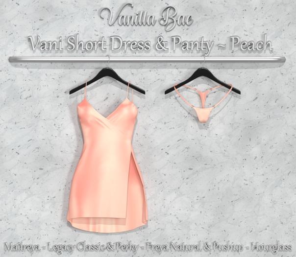 *Vanilla Bae* Vani Short Dress - Peach Single Pack - Strip Me - Maitreya / Freya & Pushup / Legacy & Perky / HG