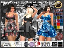 ☾ⅅⅅ☽ ☣ CoronaVirus Dress - Stay at Home Please ☣ DEMO