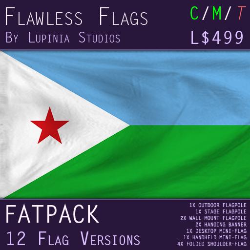 Djibouti Flag (Fatpack, 12 Versions)