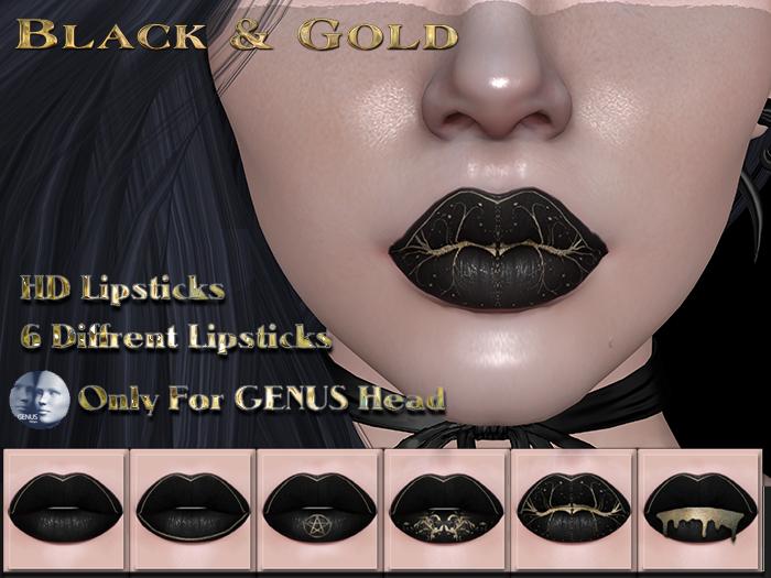 [TN]GATE_Black&Gold Lipsticks