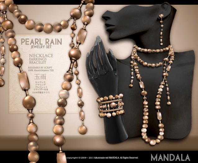 [MANDALA]pearl rain jewely set(cream gold)