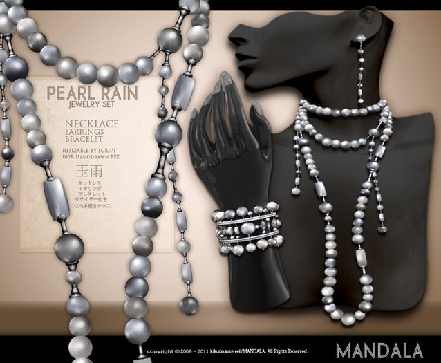 [MANDALA]pearl rain jewely set(silver)