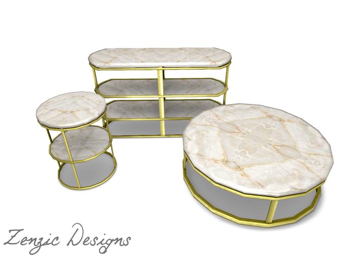 {ZD} Fancy Marble Table Set