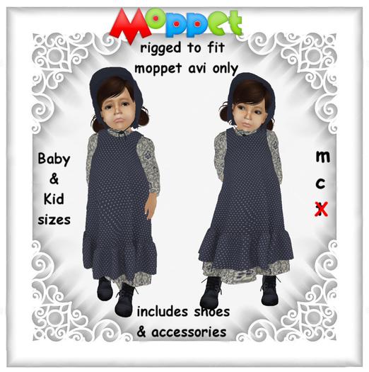 Moppet Little House Dress 2 Navy Set