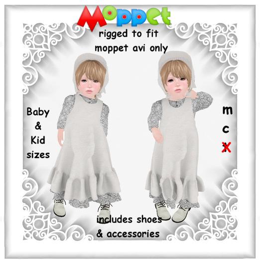 Moppet Little House Dress 2 Silver Set