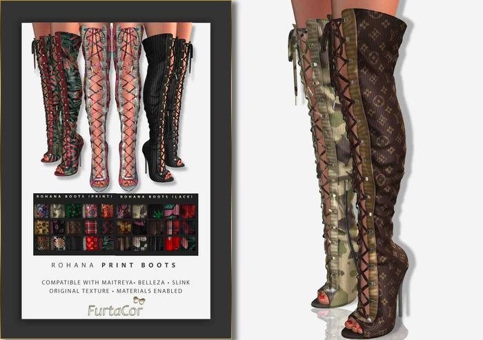 [FurtaCor Female] Rohana Print Boots