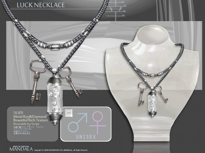 [MANDALA] LUCK Necklace/UNISEX/silver/mp