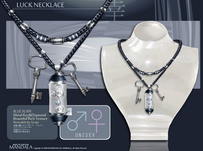 [MANDALA] LUCK Necklace/UNISEX/blue silver/mp