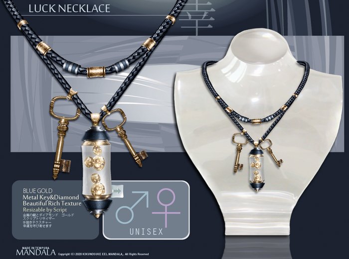 [MANDALA] LUCK Necklace/UNISEX/Blue gold/mp