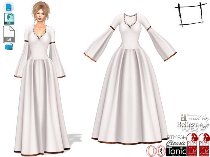 Dae Obj FBX For Women's Medieval Dress Slink, Maitreya, Ocacin Voluptuous, Belleza, Tonic