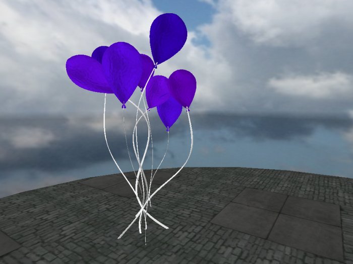 Lower Prim Balloons - Violet tones -frosted-(mod/copy)