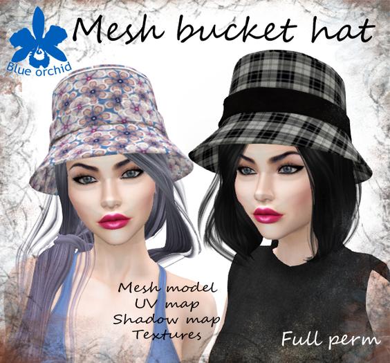 Blue orchid ~  Mesh bucket hat (boxed)