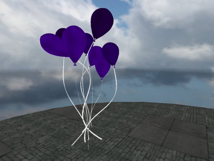 Lower Prim Balloons - dark Violet -frosted-(mod/copy)