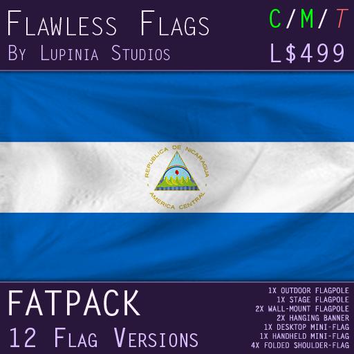 Nicaragua Flag (Fatpack, 12 Versions)