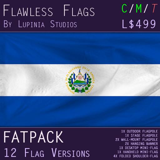 El Salvador Flag (Fatpack, 12 Versions)