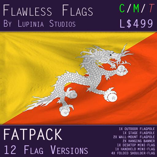 Bhutan Flag (Fatpack, 12 Versions)