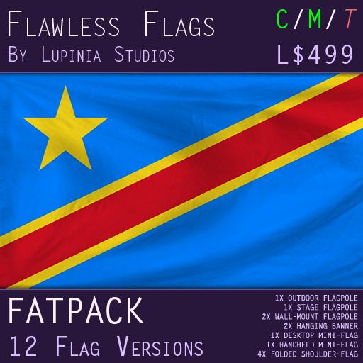 Democratic Republic of Congo Flag (Fatpack, 12 Versions)