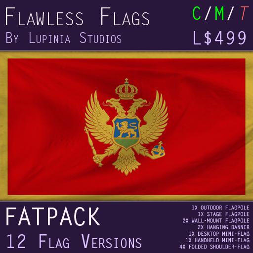 Montenegro Flag (Fatpack, 12 Versions)