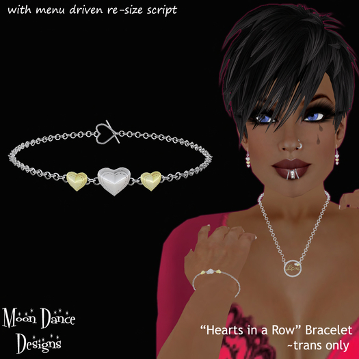 .:MDD:. Hearts in a Row Bracelet