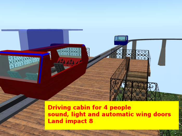 Monorail track with 4 seats in the vehicles, easy installation