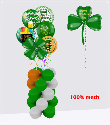 St. Patricks  balloons column & single balloons
