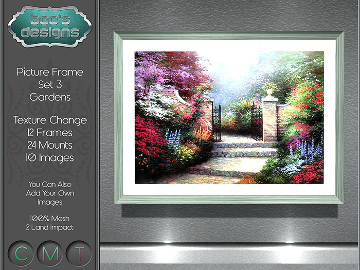 *BD* Picture Frame ~ Set 3 ~ Gardens with Texture Change