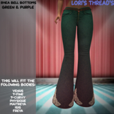 [L.T] Rhea Bell Bottoms - Green/Purple - REZ ME